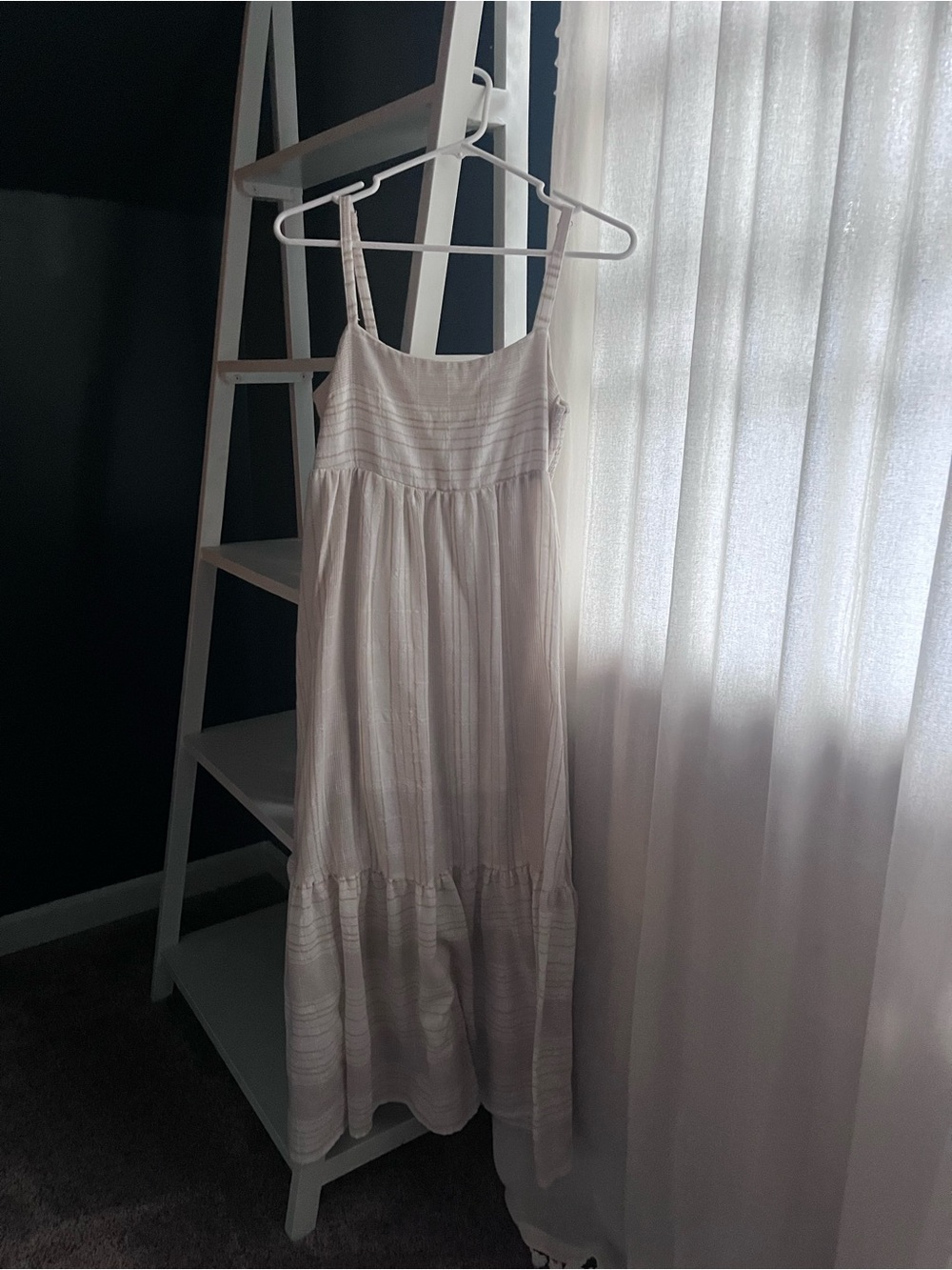 Millibon White Sleeveless Maxi Dress with Spaghetti Straps